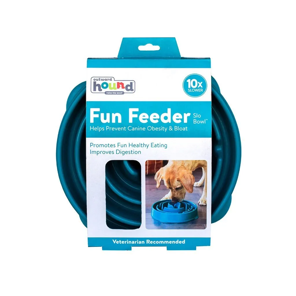 Slow Feeder Dog Bowl - Dog Bowl for Fast Eaters - Outward Hound Fun Feeder Slo-Bowl