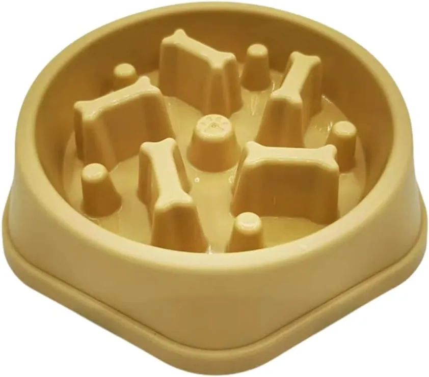Slow Feeder Dog Bowls- Promote Healthy Eating Habits,Dog Puzzle Feeder,Anti-Gulping Puzzle Design for Small/Medium/Large Pets, Reduce Bloat & Improve Digestion (Yellow)