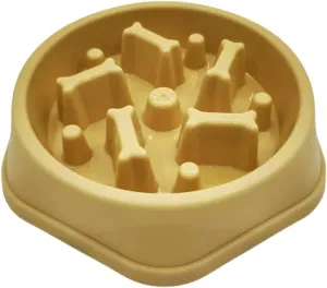 Slow Feeder Dog Bowls- Promote Healthy Eating Habits,Dog Puzzle Feeder,Anti-Gulping Puzzle Design for Small/Medium/Large Pets, Reduce Bloat & Improve Digestion (Yellow)