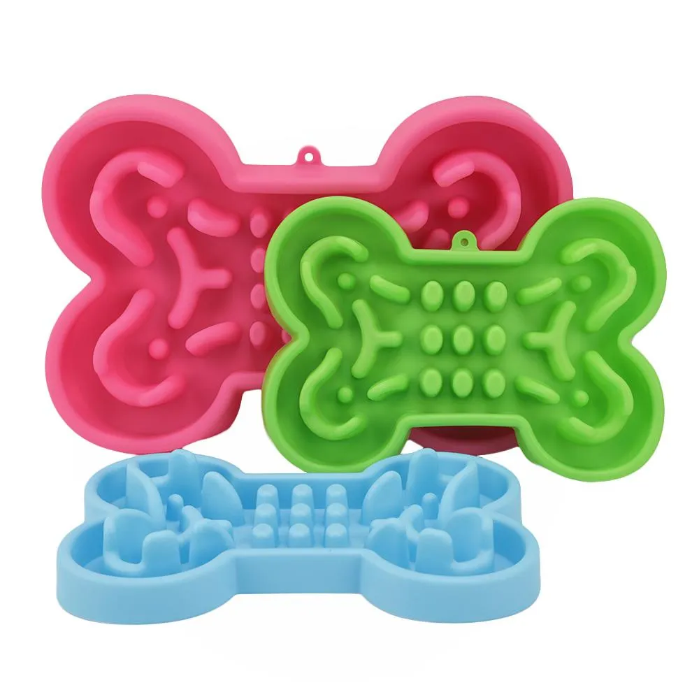 Slow Feeder Dog Food Bowl - Kibble or Canned Food - Dishwasher Safe