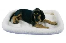 SnooZZy Sheepskin Bolster Kennel Dog Mat White Small