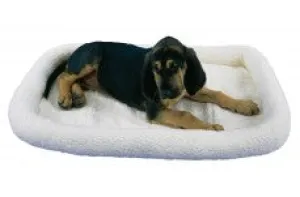 SnooZZy Sheepskin Bolster Kennel Dog Mat White Small