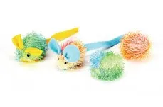 Spot Stringy Mice and Ball Cat Toy with Catnip Assorted 2 in 4 Pack