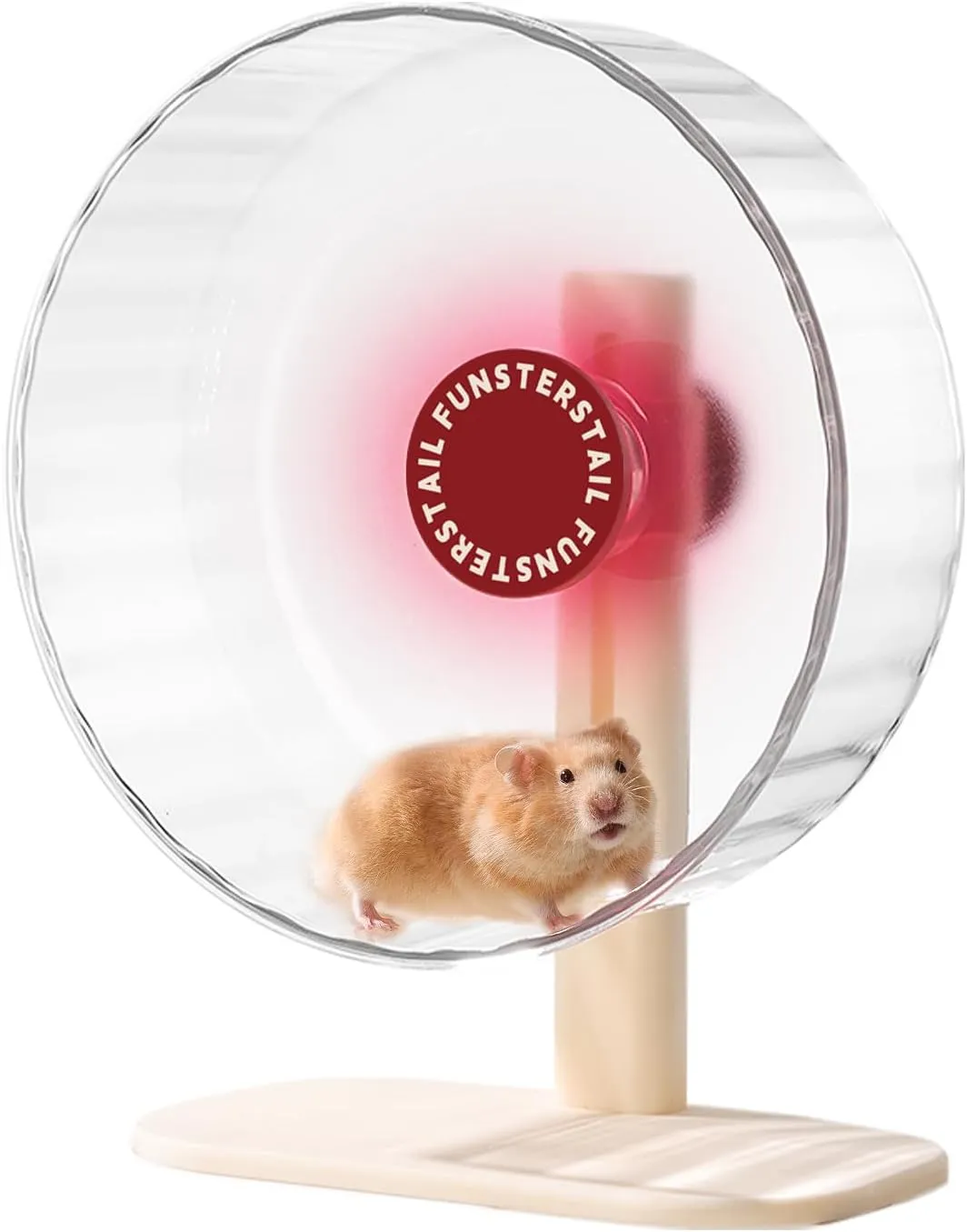 Super Silent Hamster Wheel 12 Inch, Magnetic Large Rat Wheel for Chinchilla, Gerbil, Guinea Pig, Cat, Mouse, Sugar Glider and Dwarf, Syrian Hamster Accessories (Tomato Red)