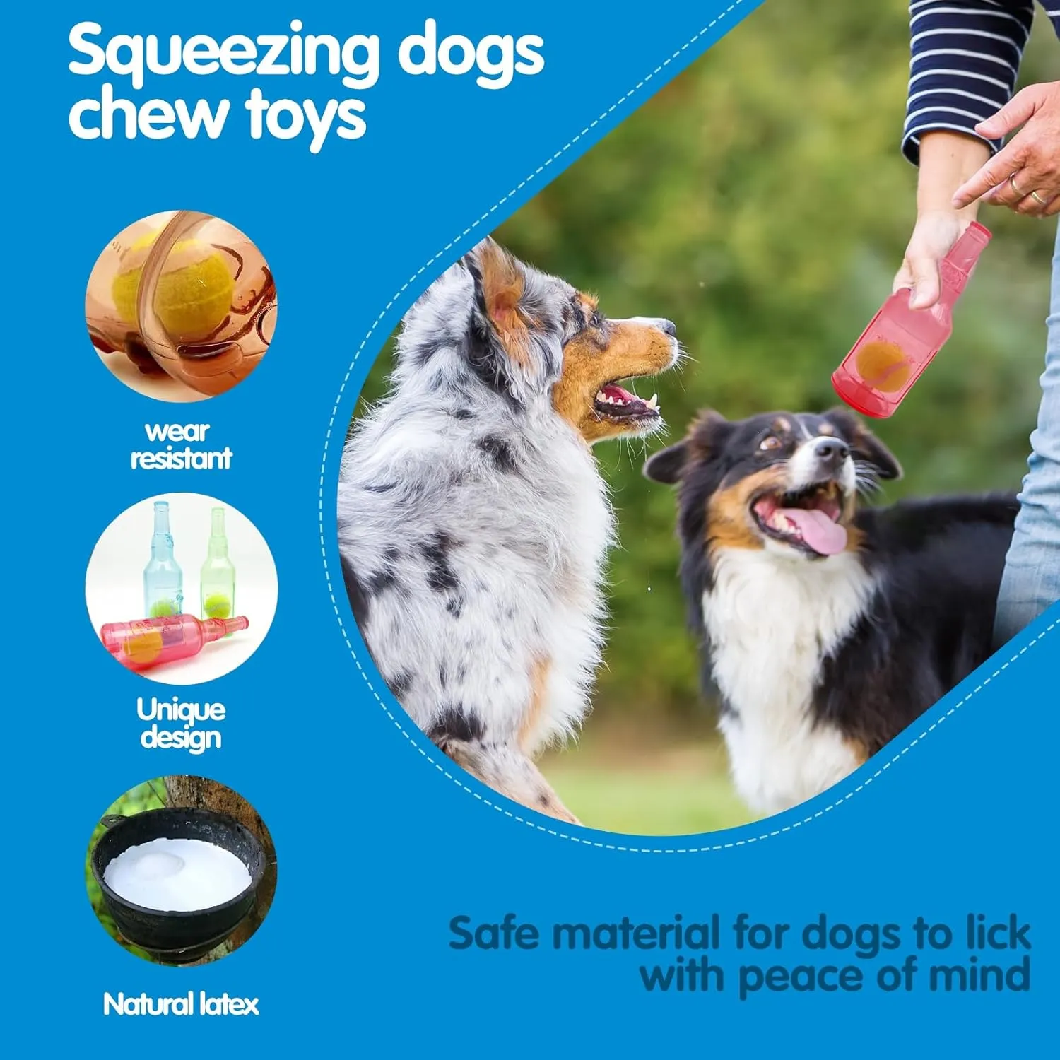 Tennis Ball in Bottle Dog Toy [2025 New Upgrade] Reinforced and Thickened Rubber Bottle Dog Chew Toy with Ball Squeaky Fetch Toy Tough (Red, Medium)