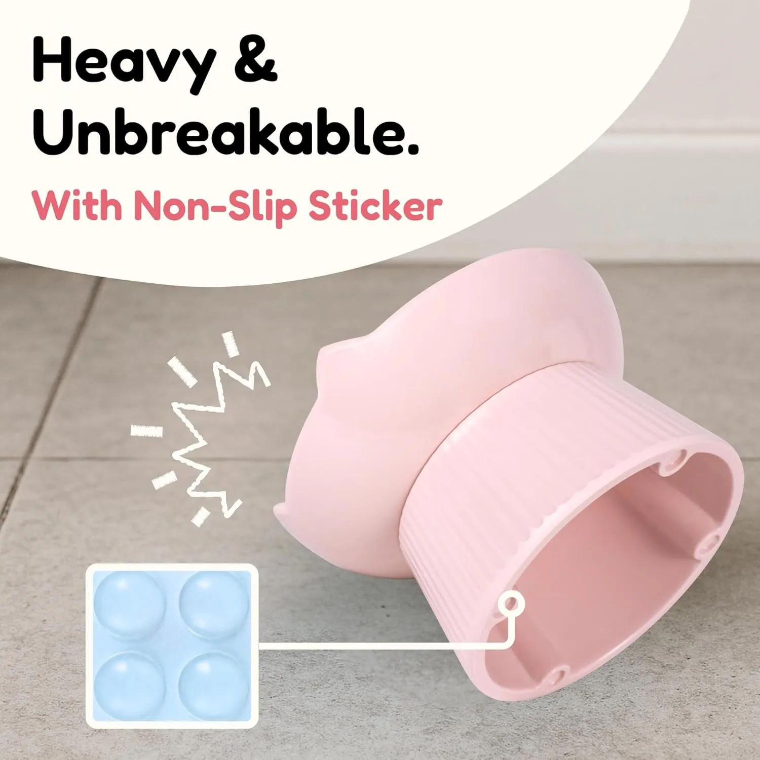 Unbreakable Raised Cat Bowls, Detachable Slow Feeder Pet Bowl, Heavy Weighted, Non-Slip Feeder, Elevated Small Dogs Slow Feeders, Dry & Wet Food, Whisker Friendly Pet Dish (Pink; 6.2'')